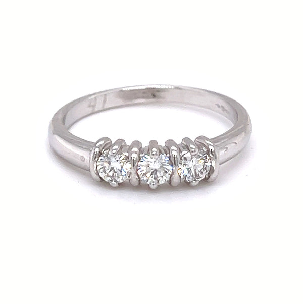 3 Stone Diamond Ring 0.41ct 18ct White Gold